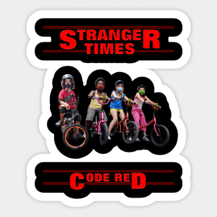 Stranger Times Code Red Sticker